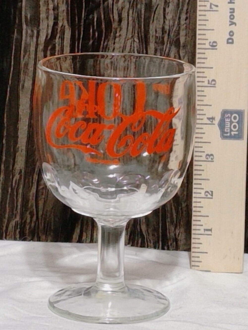 Vintage Coca-Cola Goblet Glass with Red Logo